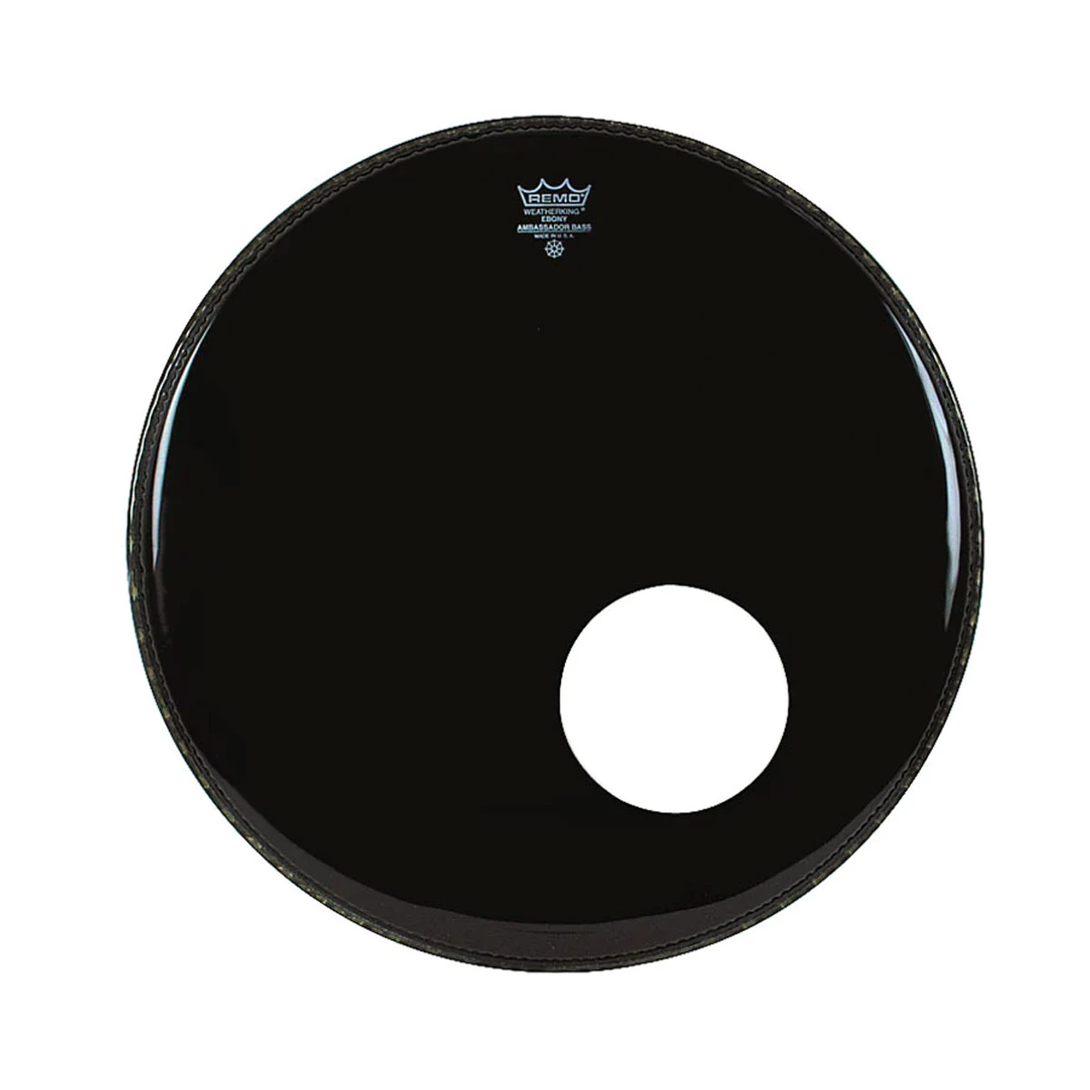 Parche Remo Ambassador Ebony 22"" Bass Hole 