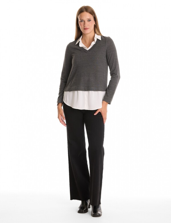 Buzo & Camisa GRIS OSCURO