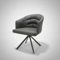 Sillón Acolchonado Base Aluminio Giratoria Superior Fuerte Gris