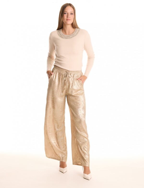 Pantalon Brillo DORADO