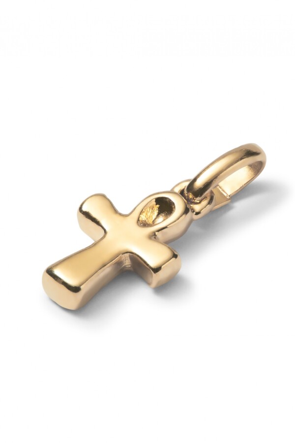 CHARM DE ALEACIÓN DE METALES BAÑADOS EN ORO 18K CON FORMA DE CRUZ Charm