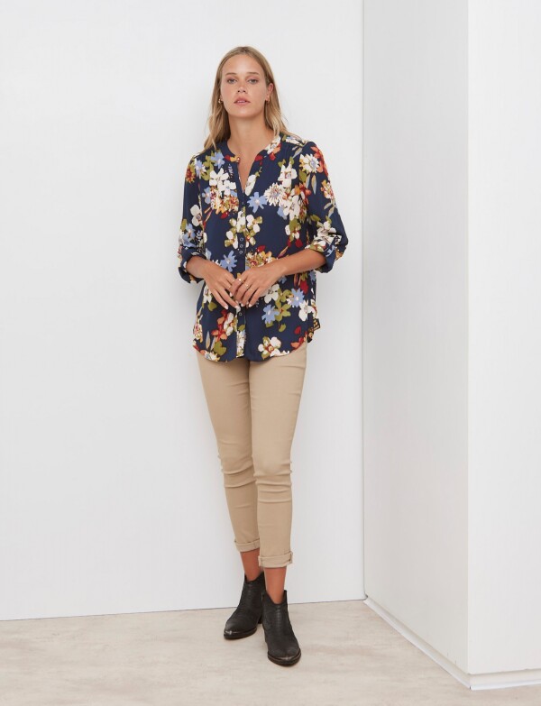 Camisa Gasa Print AZUL/MULTI