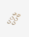 Aros Argollas Set Metal Aros Argollas Set Metal Texturado De La Línea Stay Golden - Dorado