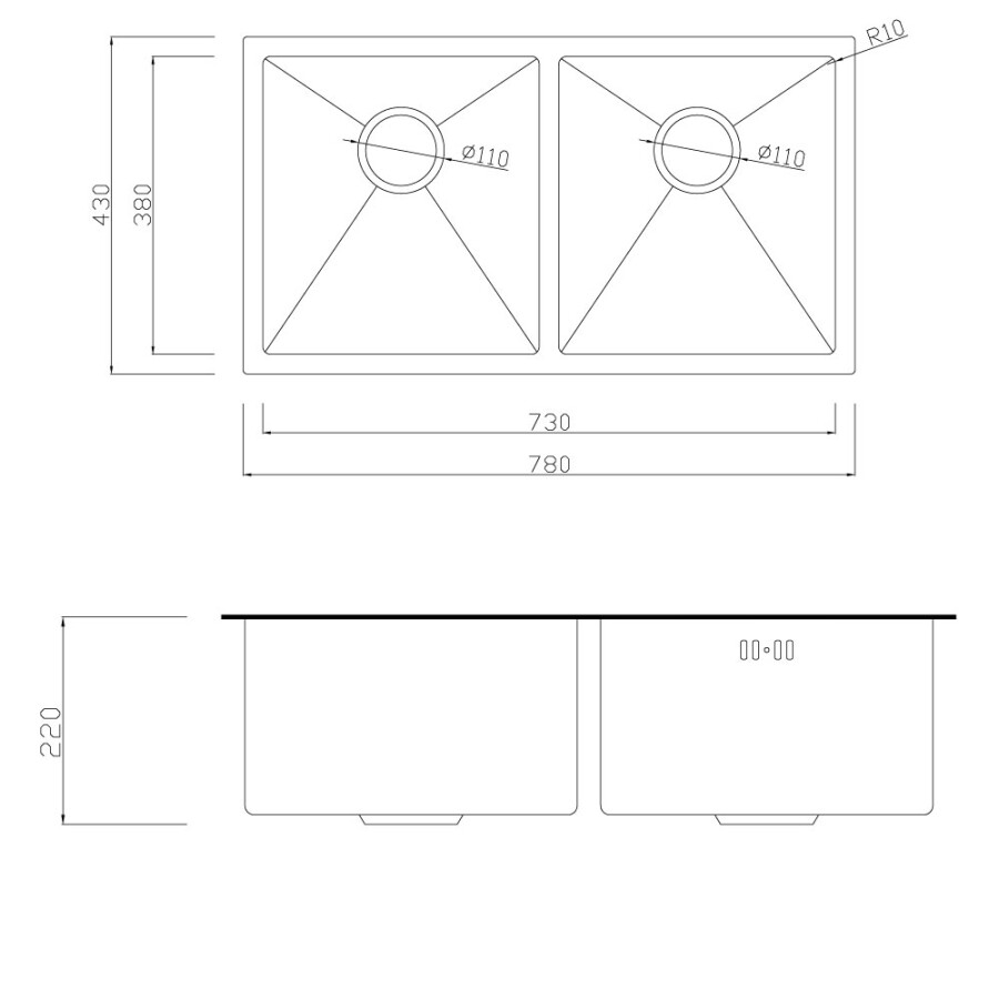 Pileta y media negra Pileta y media negra