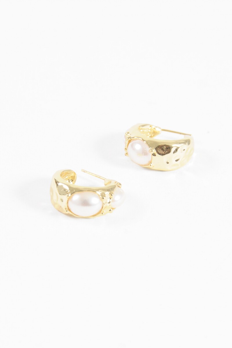Aros detalle perla dorado