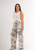 Pantalón 100% lino estampado Pantalón 100% lino estampado