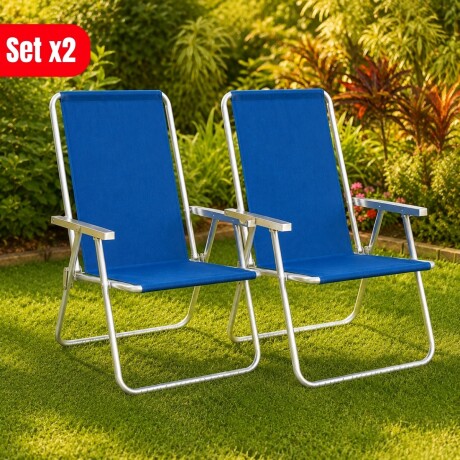 Set X 2 Sillas Altas Conforto Sannet Aluminio AZUL OSCURO