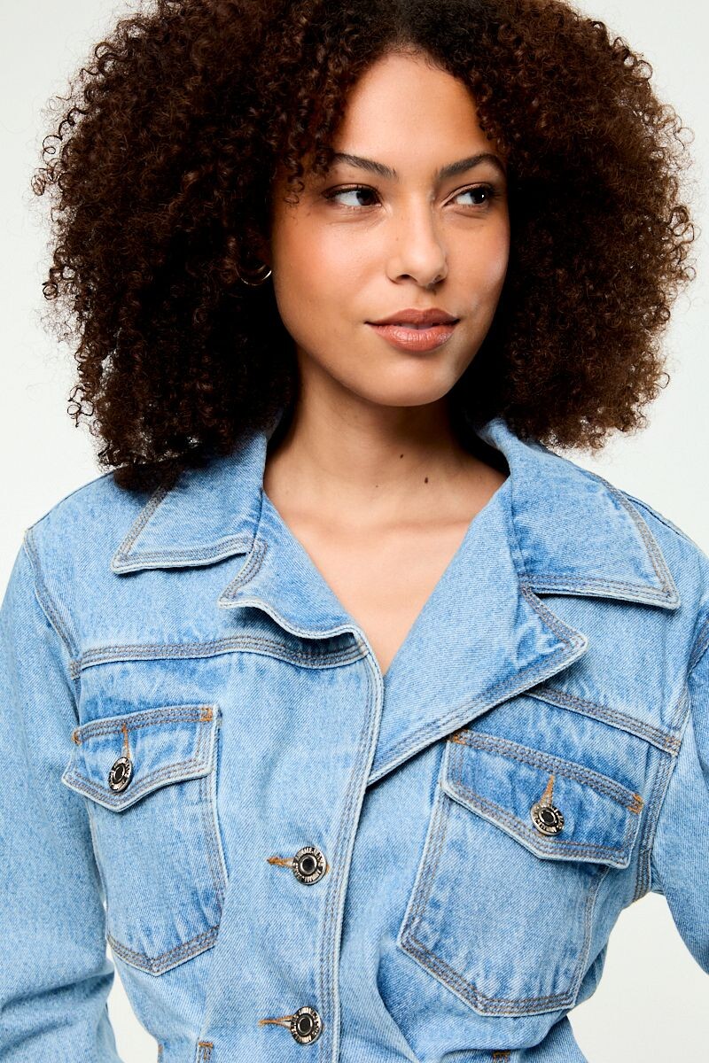 VESTIDO CAMISERO DENIM Azul