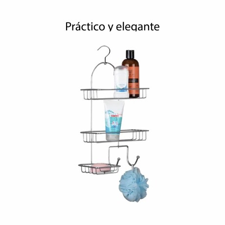 Organizador De Ducha Metálico Práctico Elegante Plateado