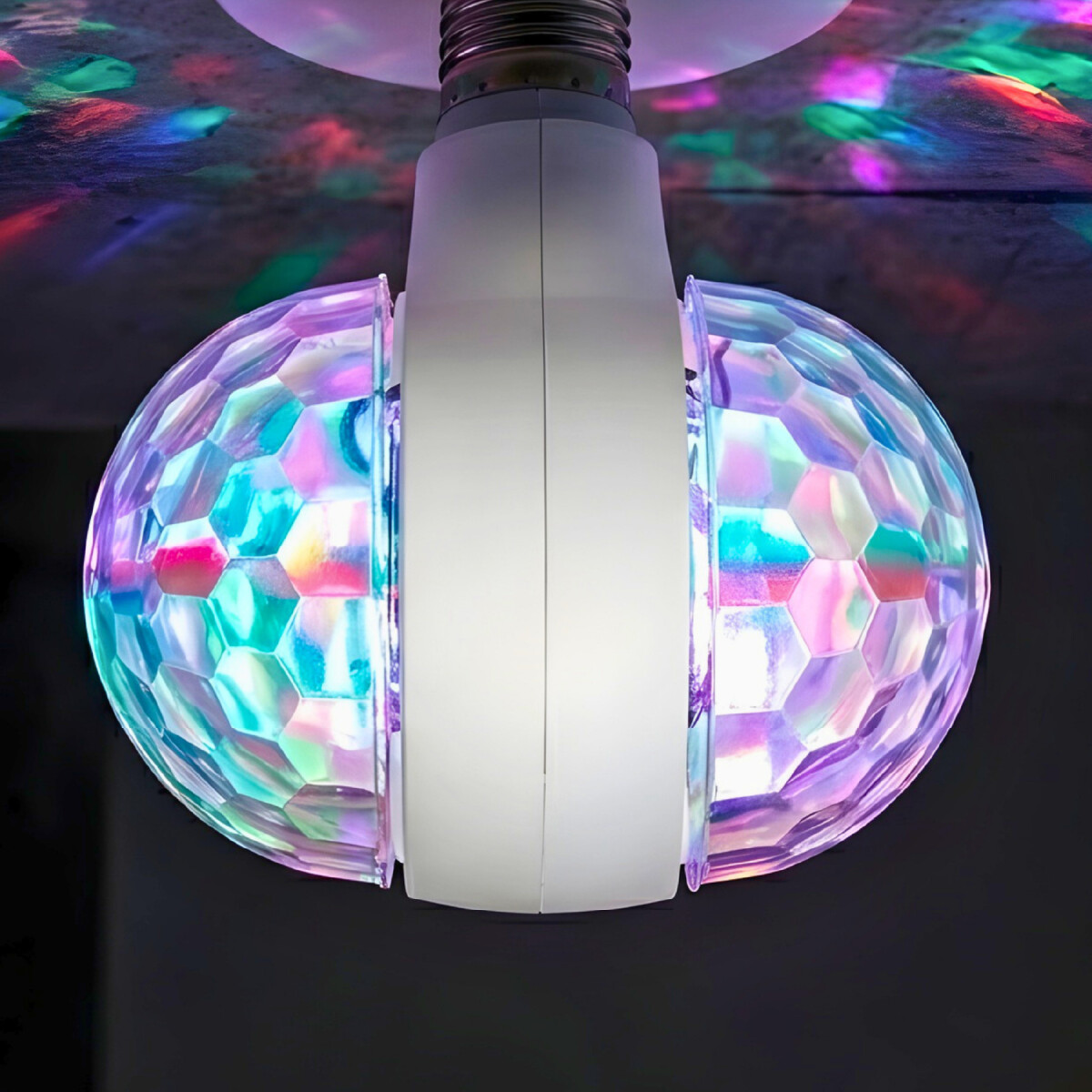 Luz Fiesta Disco Doble Lampara Rgb Colores Giratoria Fiest 