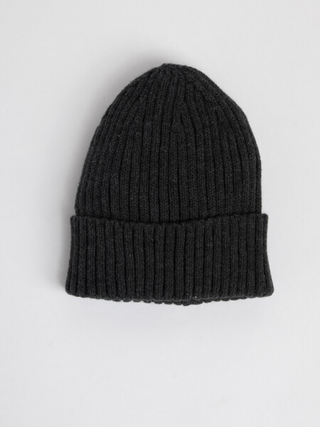 Gorro Rib Gris Oscuro Melange