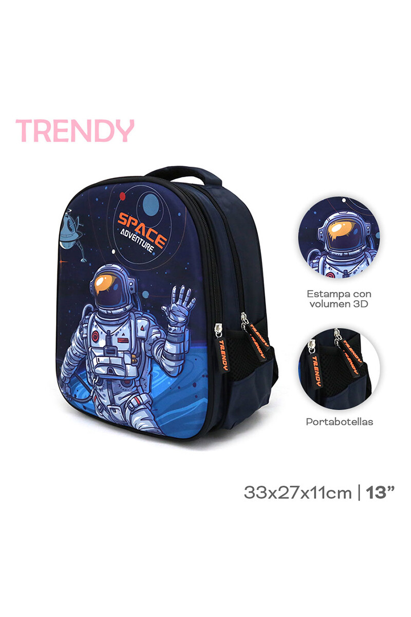 Mochila escolar 3D astronauta Azul