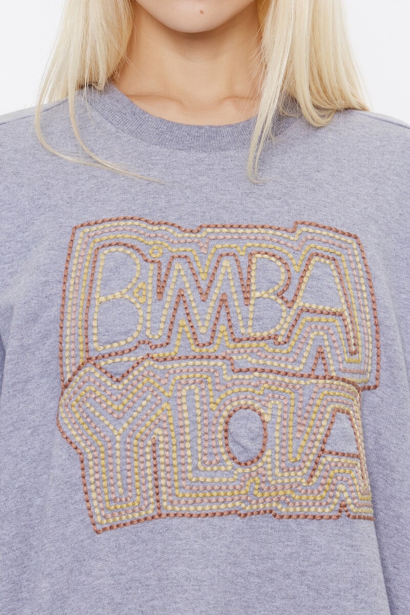 SUDADERA OVERSIZE LOGO BORDADO Gris