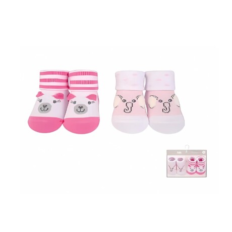 Pack x2 medias para bebé 0-9m Blanco y Rosa