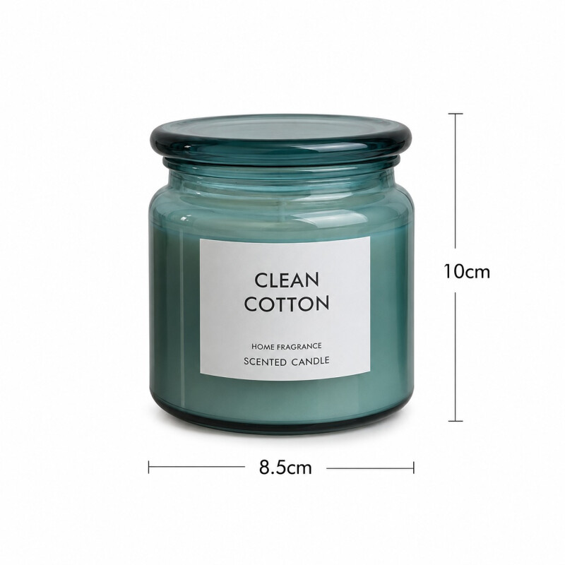 Vela Aromatica con Frasco de Vidrio y Tapa - Cotton Vela Aromatica con Frasco de Vidrio y Tapa - Cotton