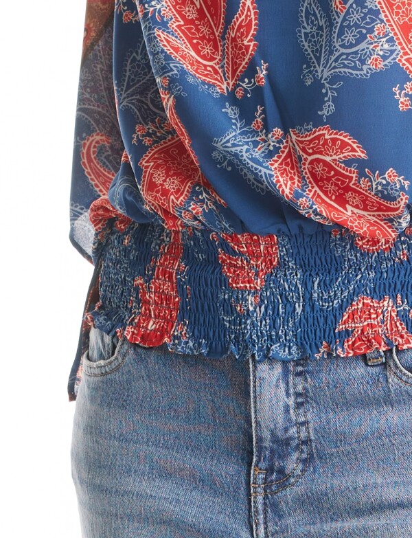 Blusa Gasa Arabescos AZUL/MULTI