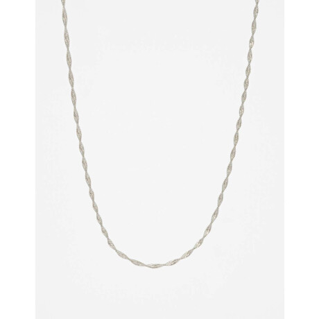 Collar Corto Delicado Orgánico Plateado Rodio