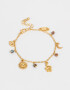 Pulseras Flexibles Bañada en Oro Pulsera Con Dijes - Dorado