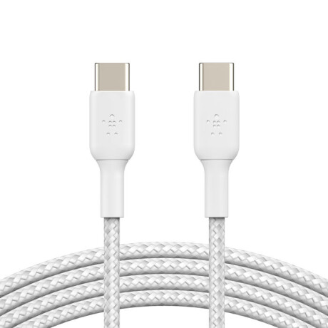 Cable Braide USB Tipo C BELKIN CAB004BT1MWH 60W Longitud 1M - Blanco Cable Braide USB Tipo C BELKIN CAB004BT1MWH 60W Longitud 1M - Blanco