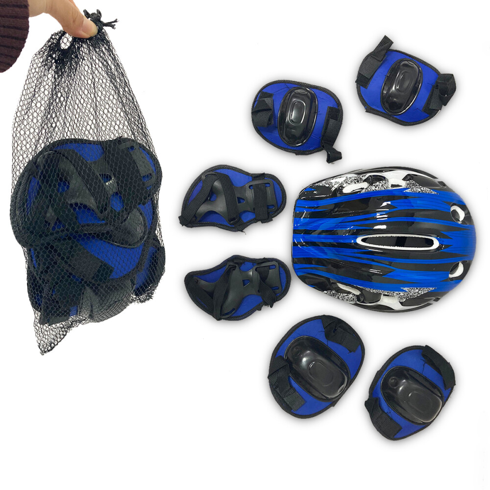 Kit De Proteccion Infantil Para Bicicletas 7 Piezas Azul