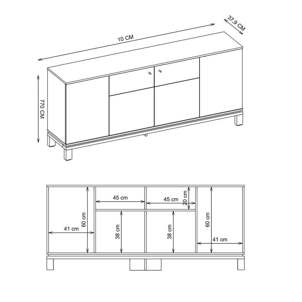 MUEBLE BUFFET MONDRIAN COLOR OFF WHITE MR/FREIJO Mueble Buffet Mondrian Color Off White Mr/freijo