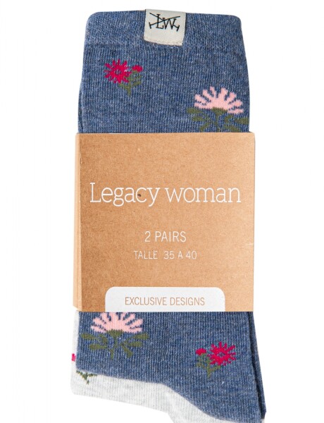 MEDIA FLORES PACK X 2 Gris