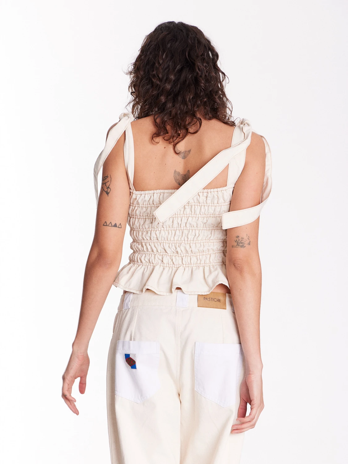 Top Mon Denim off white talle unico