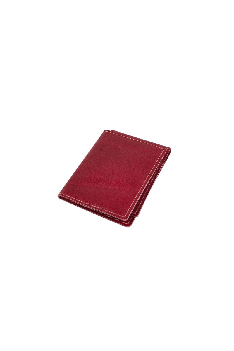 Porta Tarjetas de Cuero Premium: Minimalismo y Organización Elegante. Rojo