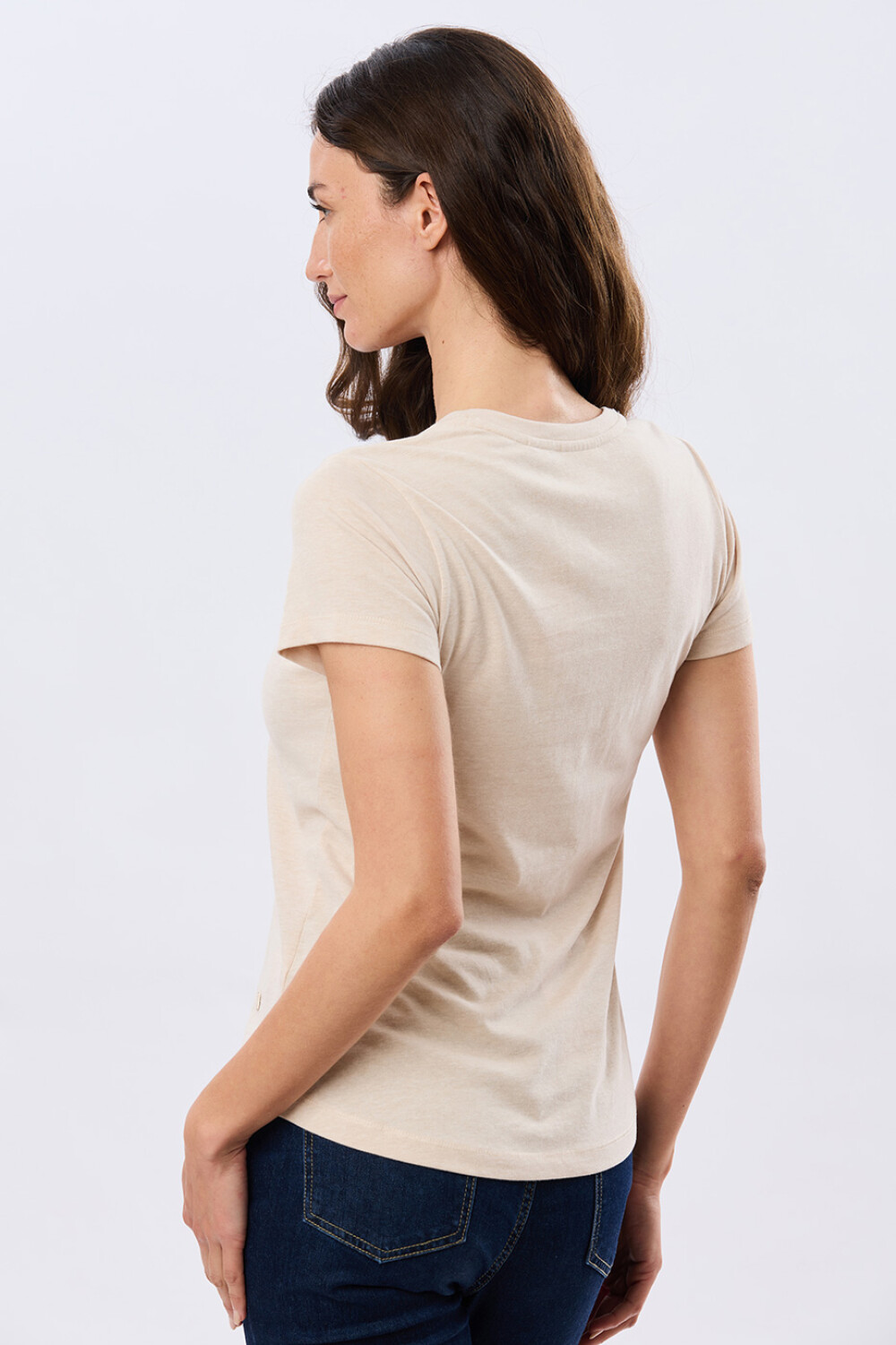 REMERA BÁSICA DE ALGODÓN Beige
