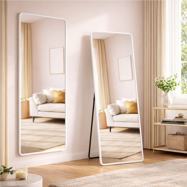 Espejo De Pie Rectángular Cuerpo Entero Fm06 50 X 150 Cm BLANCO