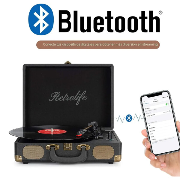 Tocadiscos Bandeja Para Vinilos Bluetooth Con Parlantes R609 BANDEJA VINILO R609 C/BLUETOOTH Y PARLAN