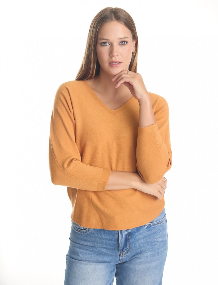 Buzo Dolman Escote V - Mostaza 