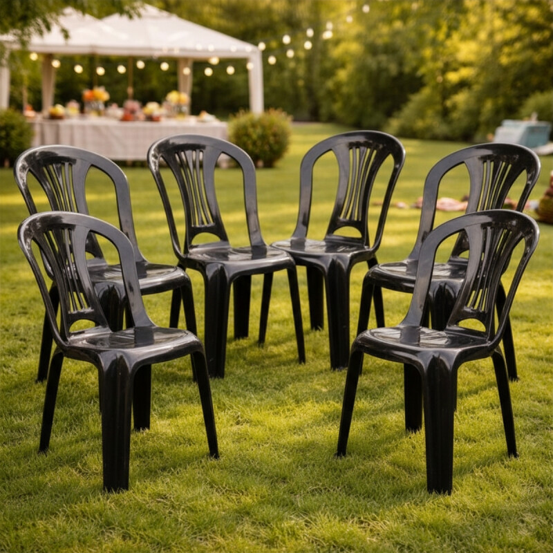 Set x6 Sillas Bistró sin apoya brazos NEGRO