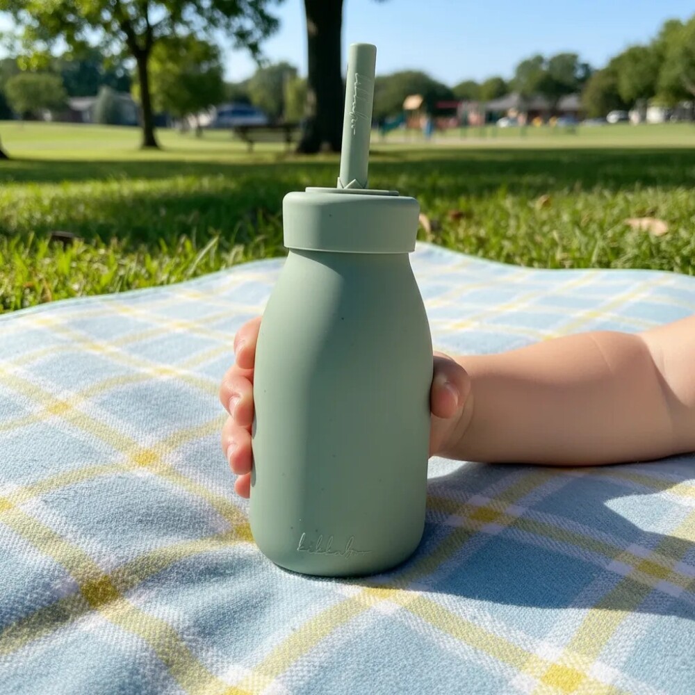 Botella con Sorbito Silicona Kikkaboo Verde