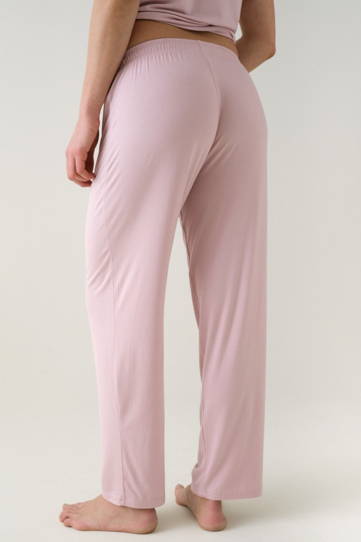 Pantalón Recto Viscosa Rosa Cuarzo
