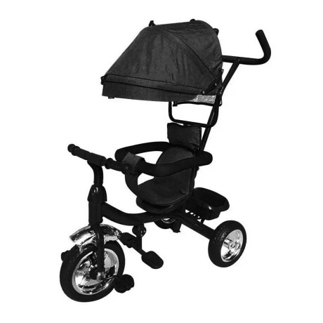 Coche Triciclo Infantil Con Agarre Volante Capota Niña Niño Negro