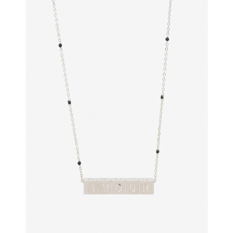 Collar Corto De Acero Con Dijes Cúbicos Plateado