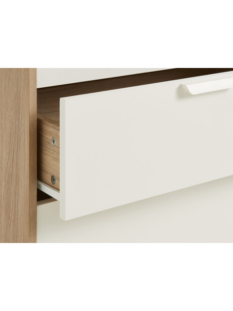 Cómoda JENSLEV 4 cajones color roble/blanco Cómoda JENSLEV 4 cajones color roble/blanco