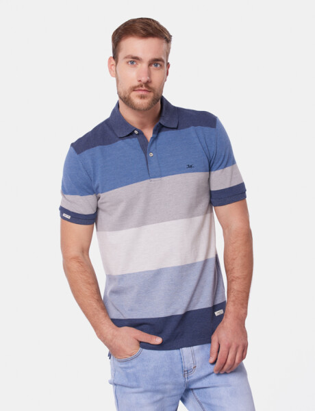 REMERA POLO RAYADA Marino