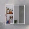 Mueble de baño suspendido Sophia Almendra 60cm bacha de resina natural y espejo con botiquín Mueble De Baño Suspendido Sophia Almendra 60cm Bacha De Resina Natural Y Espejo Con Botiquín