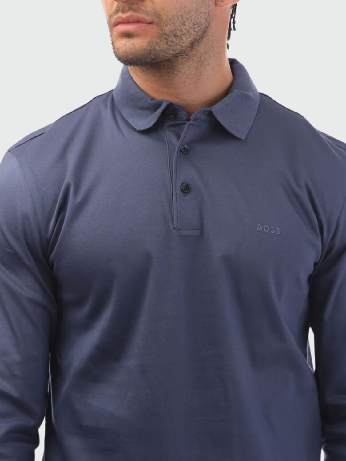 BOSS - Remera Polo de Algodón Interlock con Logotipo Violeta