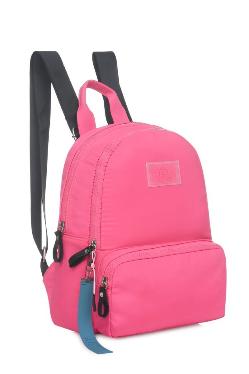 Mochila nylon tela varios cierres Rosa