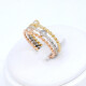 Anillo En Oro 18K De 3 Tonos Con Brillantes Anillo En Oro 18K De 3 Tonos Con Brillantes