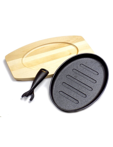 PLANCHA GRIL OVAL D27.5*17.5CM HIERRO C/BASE MADERA PLANCHA GRIL OVAL D27.5*17.5CM HIERRO C/BASE MADERA