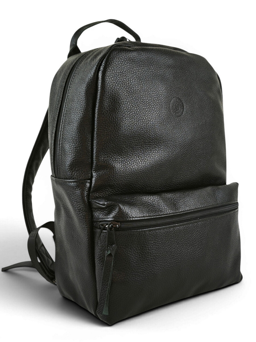 Mochila de cuero urbana - Negro 