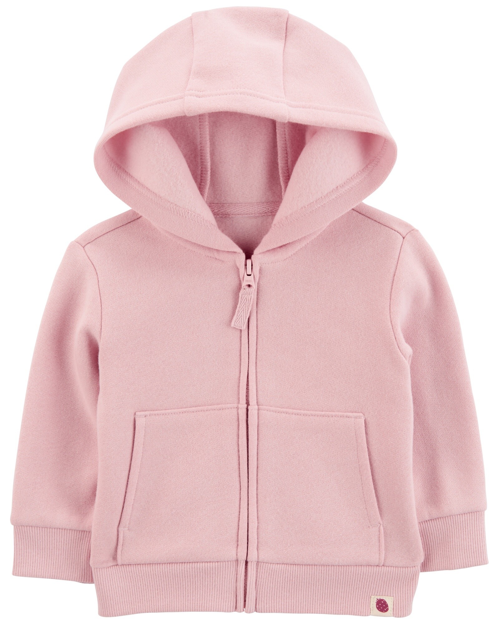 Campera de algodón con felpa, rosada Sin color