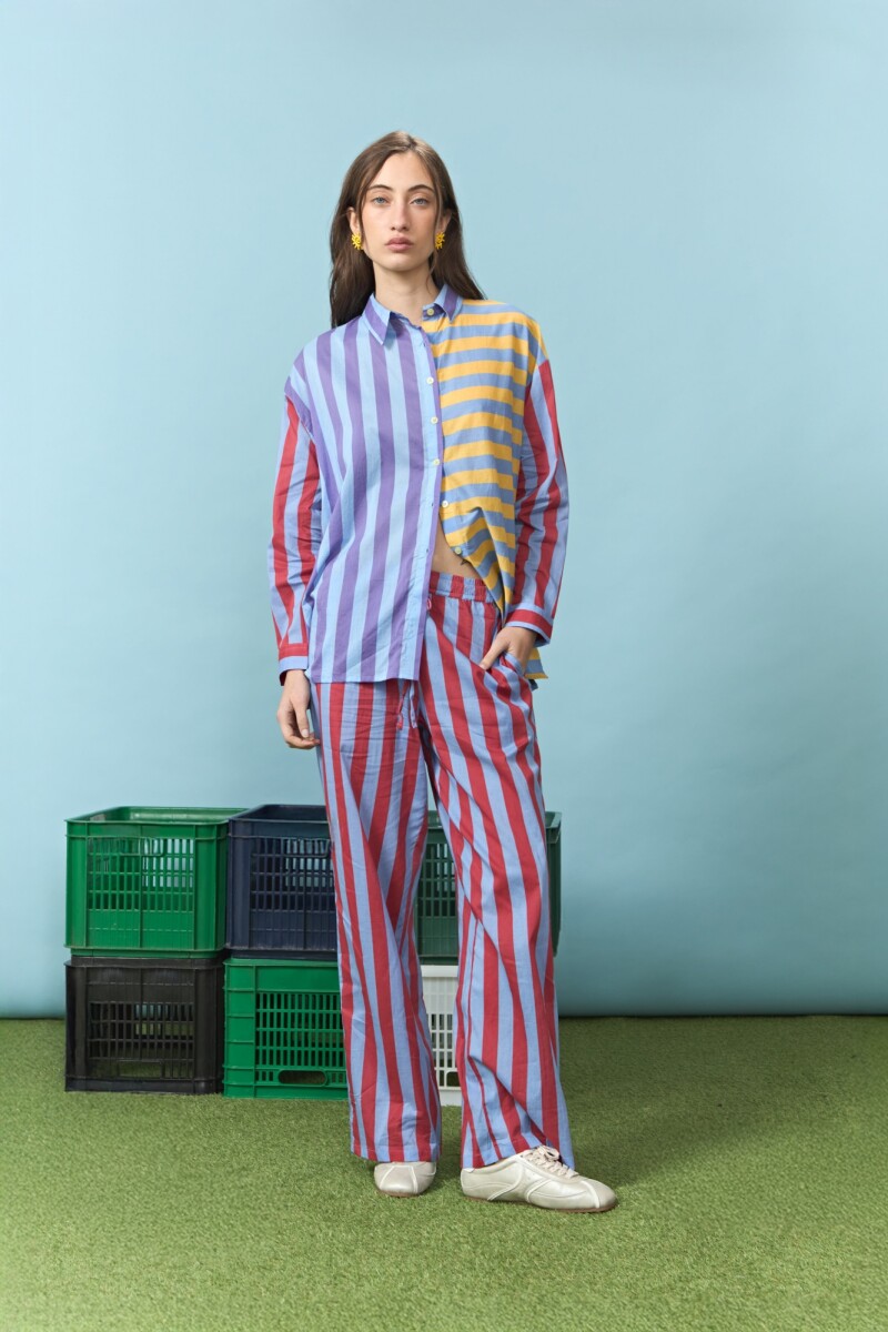 Pantalón rayado yorugua multicolor