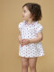 Vestido Cuello Volante Y Nido De Abeja Blanco