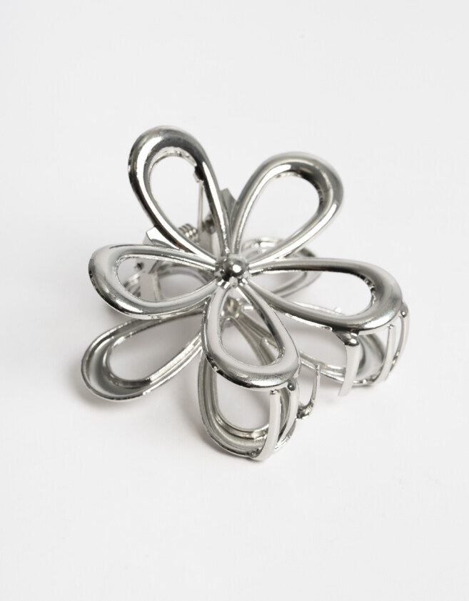 Broche Con flores Broche Metálico Flor - Plateado