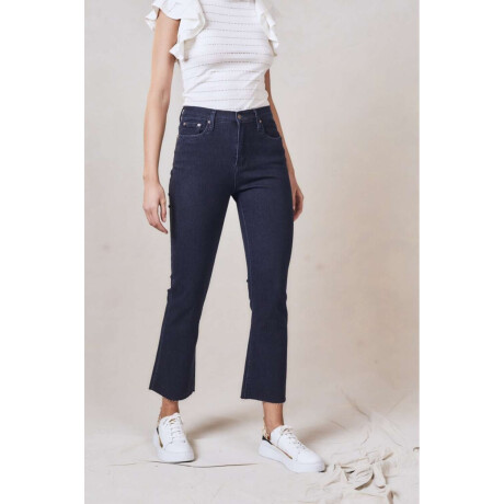 Crop Flared Tiro Alto Jean Oscuro